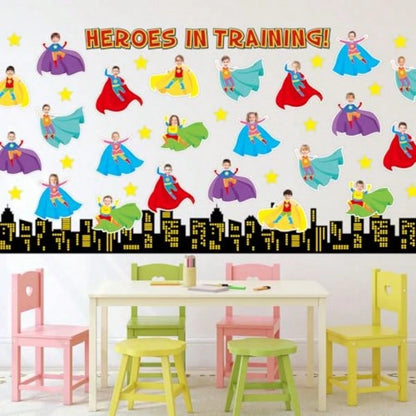 Pack Of 36 Super Theme Hero Cutouts Back To School Birthday Cut-Outs Classroom Decor DIY Craft Photo Wall Super Theme