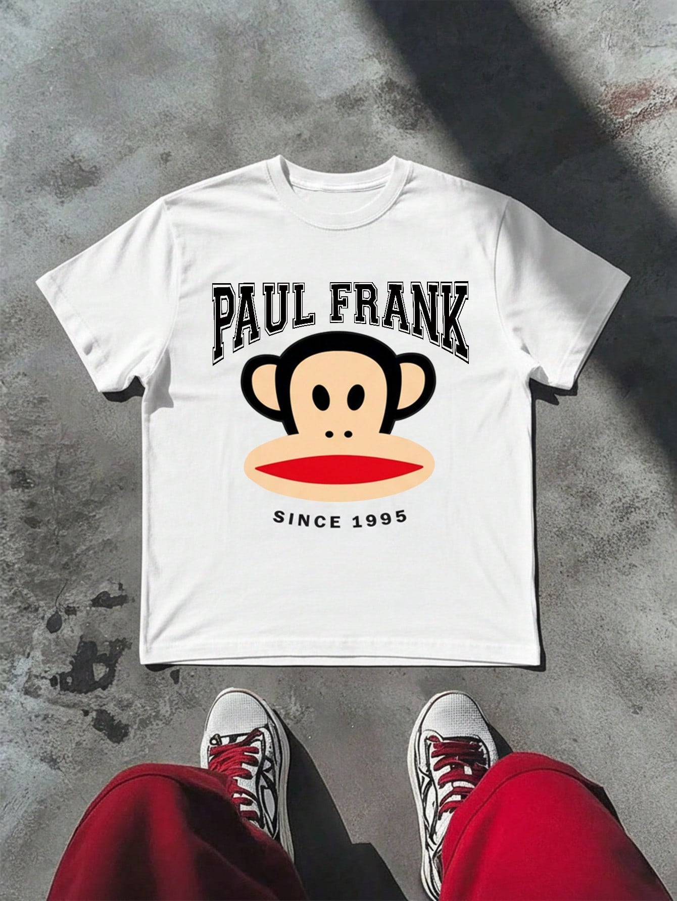 Paul Frank X Women's Casual Letter & Monkey Print Short Sleeve T-Shirt, Summer