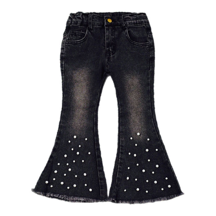 Pearl Detail Bootcut Jeans