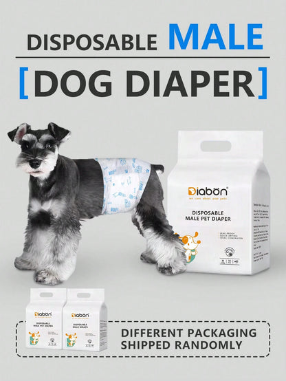 PETSIN 10pcs/Pack Disposable Dog Diapers, Anti-Leakage & Odor Prevention Sanitary Pants, Random Package Delivery