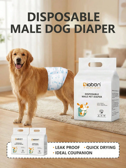 PETSIN 10pcs/Pack Disposable Dog Diapers, Anti-Leakage & Odor Prevention Sanitary Pants, Random Package Delivery