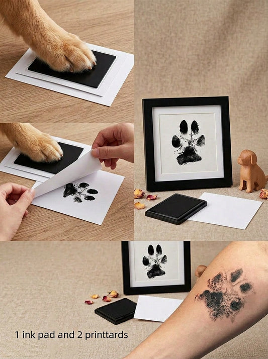 PETSIN Pet Paw Print Kit With 1 Ink Pad & 2 Imprint Cards, Halloween, Thanksgiving & Christmas Gifts, Meaningful Record Of Pets Growth, Lifelong Memories