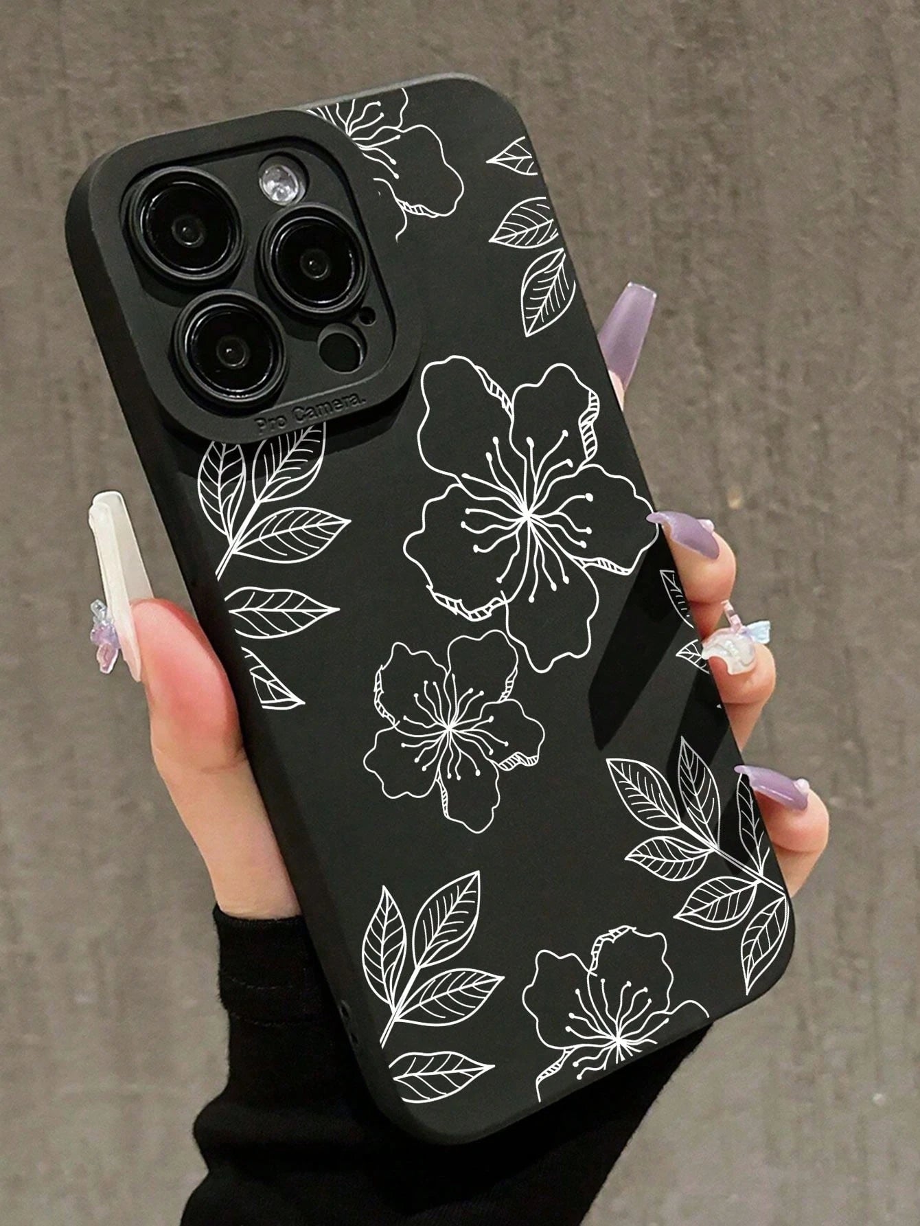 Pink Floral Element Fashion Phone Case Pink Floral Pattern Fashion Phone Case 1pc INS Style Fresh Hibiscus Flower & Leaf Pattern Soft Phone Case, Scratch-Resistant & Anti-Slip, Compatible With IPhone