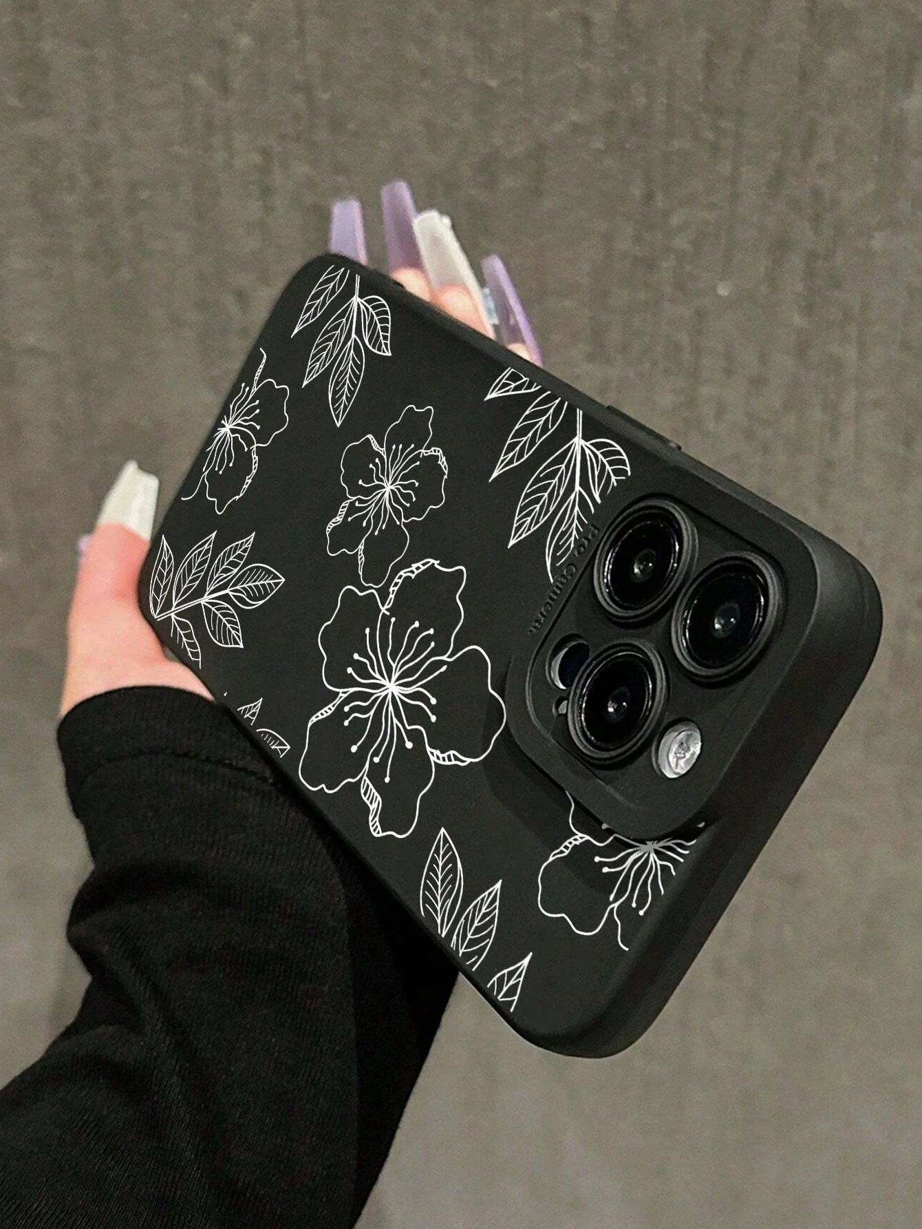 Pink Floral Element Fashion Phone Case Pink Floral Pattern Fashion Phone Case 1pc INS Style Fresh Hibiscus Flower & Leaf Pattern Soft Phone Case, Scratch-Resistant & Anti-Slip, Compatible With IPhone