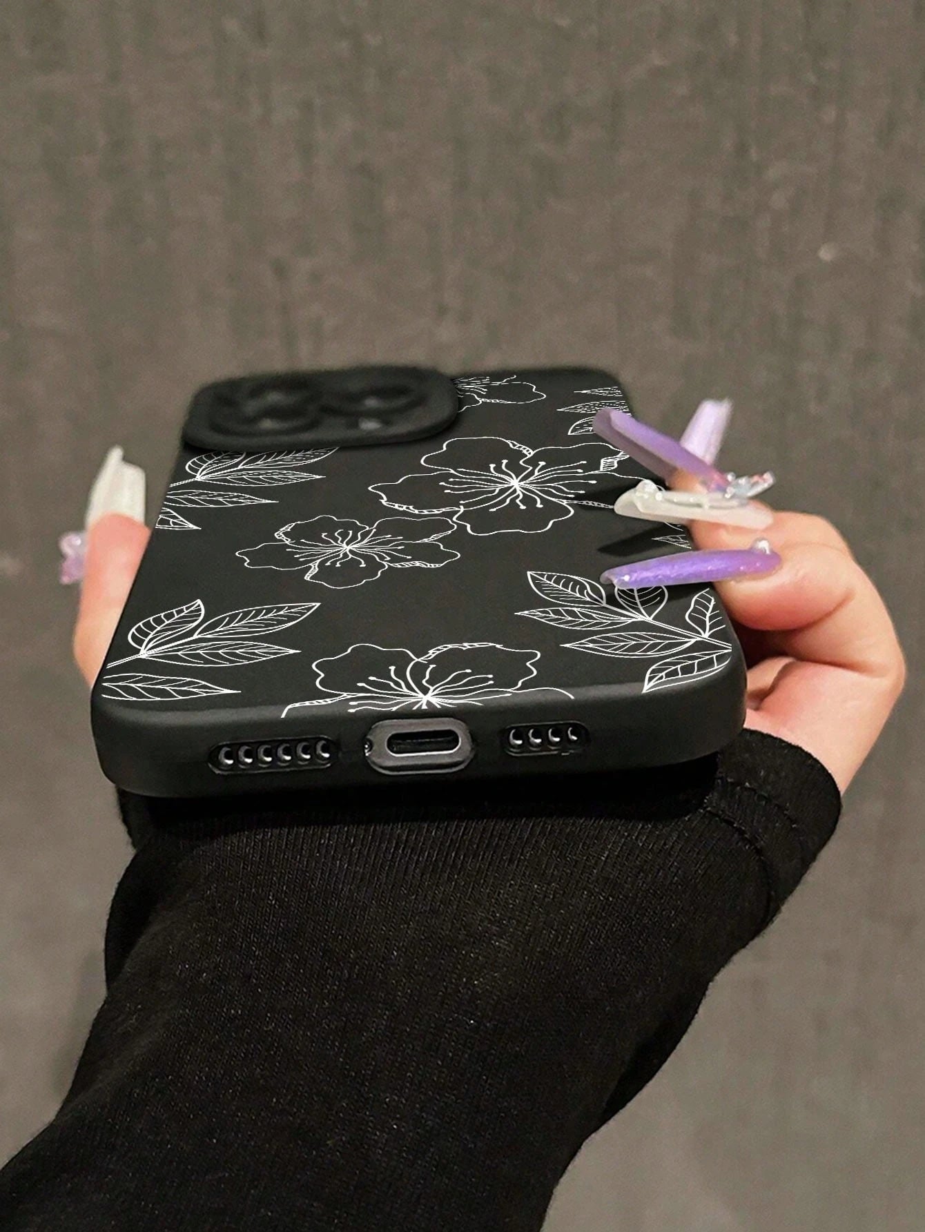 Pink Floral Element Fashion Phone Case Pink Floral Pattern Fashion Phone Case 1pc INS Style Fresh Hibiscus Flower & Leaf Pattern Soft Phone Case, Scratch-Resistant & Anti-Slip, Compatible With IPhone