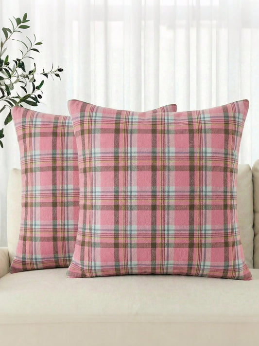 Plaid Decorative Pillow Case, Holiday Plaid Cushion Cover, Country Style Sofa Decor, Suitable For Living Room, Bedroom, Study And Other Scenes, Suitable For Daily Use, Party And Holiday
