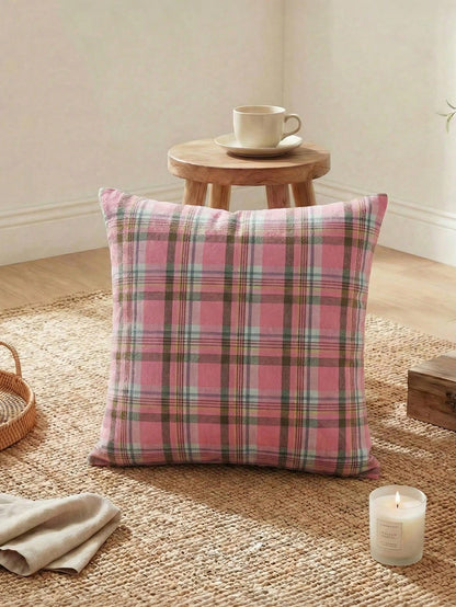 Plaid Decorative Pillow Case, Holiday Plaid Cushion Cover, Country Style Sofa Decor, Suitable For Living Room, Bedroom, Study And Other Scenes, Suitable For Daily Use, Party And Holiday