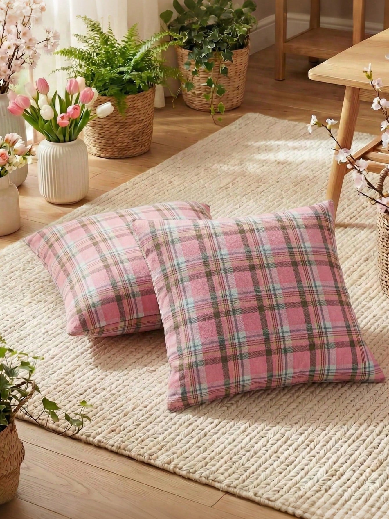 Plaid Decorative Pillow Case, Holiday Plaid Cushion Cover, Country Style Sofa Decor, Suitable For Living Room, Bedroom, Study And Other Scenes, Suitable For Daily Use, Party And Holiday