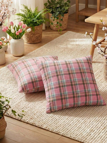 Plaid Decorative Pillow Case, Holiday Plaid Cushion Cover, Country Style Sofa Decor, Suitable For Living Room, Bedroom, Study And Other Scenes, Suitable For Daily Use, Party And Holiday