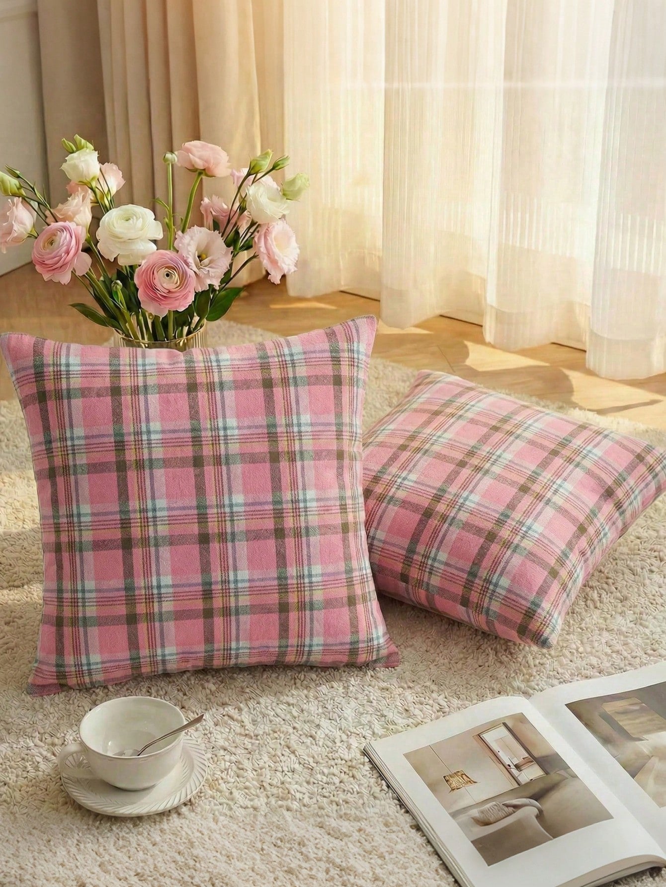 Plaid Decorative Pillow Case, Holiday Plaid Cushion Cover, Country Style Sofa Decor, Suitable For Living Room, Bedroom, Study And Other Scenes, Suitable For Daily Use, Party And Holiday