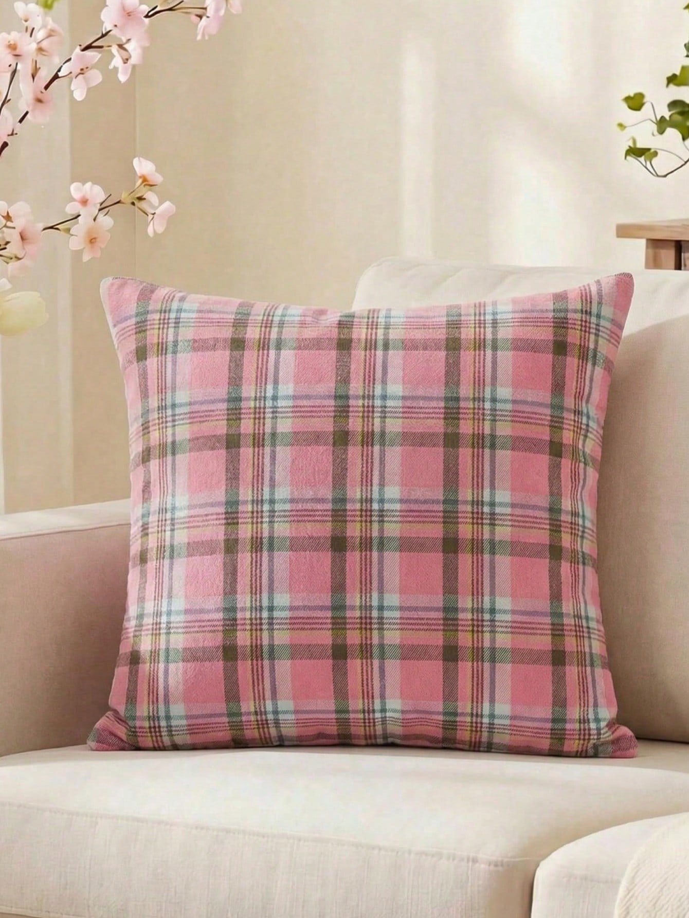 Plaid Decorative Pillow Case, Holiday Plaid Cushion Cover, Country Style Sofa Decor, Suitable For Living Room, Bedroom, Study And Other Scenes, Suitable For Daily Use, Party And Holiday