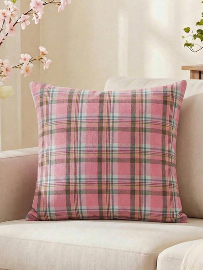 Plaid Decorative Pillow Case, Holiday Plaid Cushion Cover, Country Style Sofa Decor, Suitable For Living Room, Bedroom, Study And Other Scenes, Suitable For Daily Use, Party And Holiday