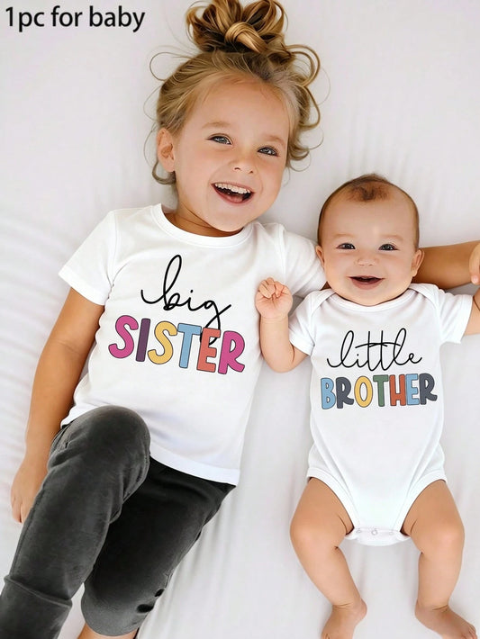 Playful Pals White Summer Casual Cute Graphic Family Matching Baby Soft Breathable One-Piece With Lettering, Red Heart & Human Figure For Party, Vacation & Daily