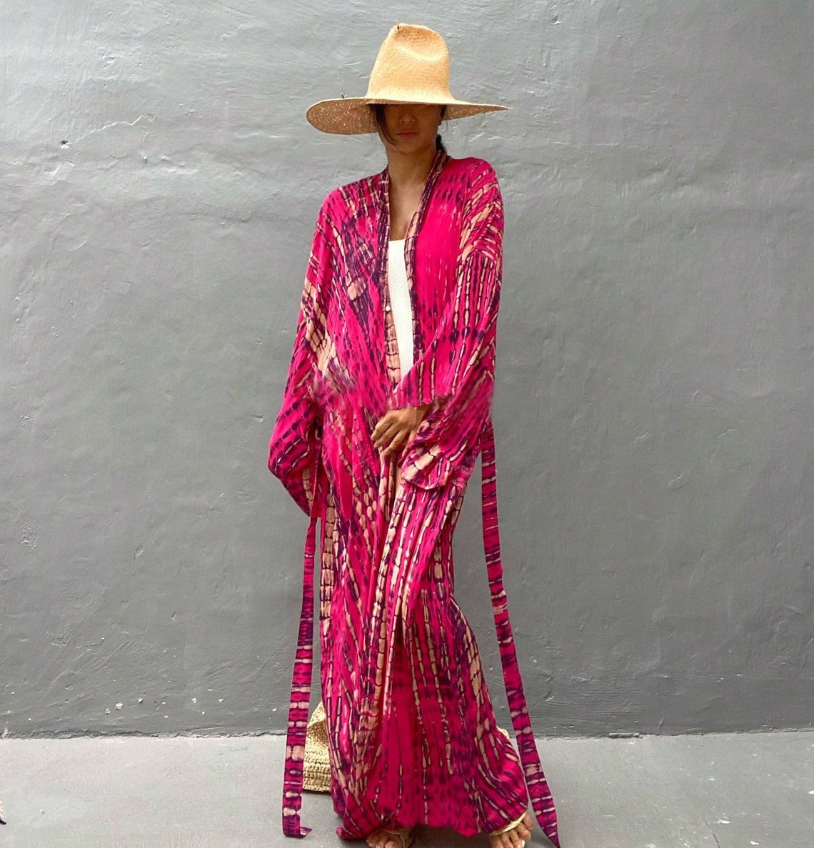Plus Size Boho Chic Kimono Cover Up- Lightweight & Flowy Tie Dye Beachwear- Stylish Open Front For Women