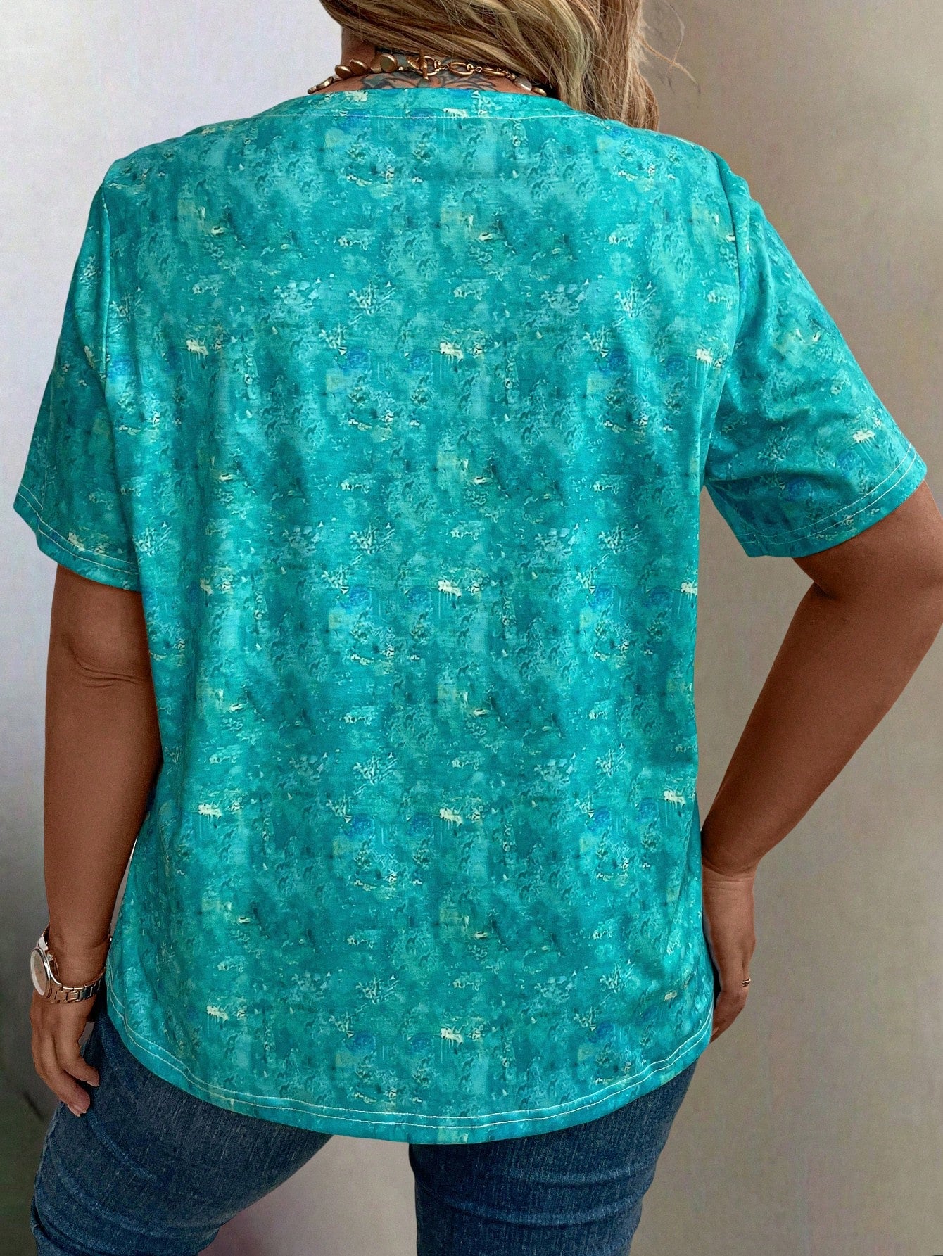 Plus Size Graphic Printed Short Sleeve T-Shirt Tee, Women Summer Top