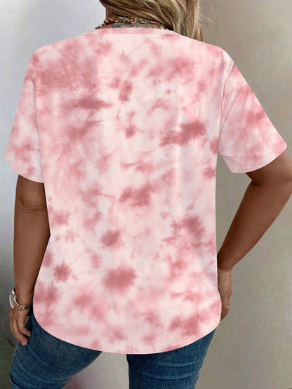 Plus Size Graphic Printed Short Sleeve T-Shirt Tee, Women Summer Top