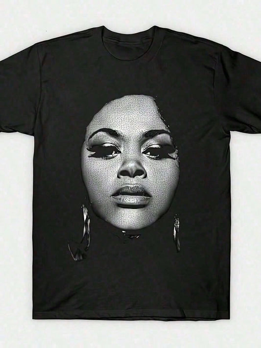 Plus Size Vintage Jill Scott Portrait Men T-Shirt Comfortable Cotton Round Neck Short Sleeve Big Men Size L-3XL 4XL 5XL Plus Size