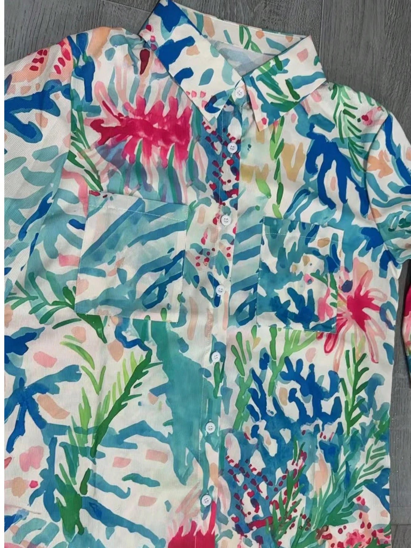 Plus Size Women's Tropical Print Beach Cover-Up Vacation Summer