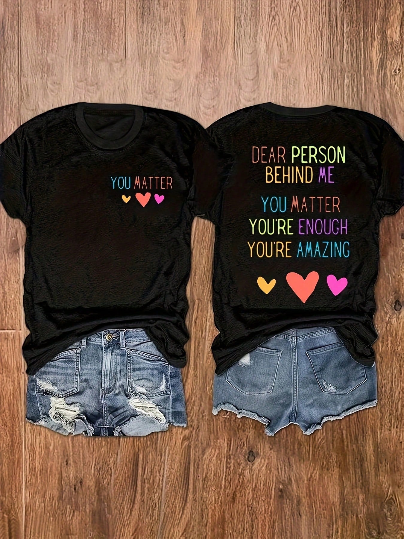 Plus Size, Plus Size Oversized Short Sleeve T-Shirt- Cute Love Heart & Letter O Print Round Neck Blouse- Casual Loose Fit T-Shirts For- Wear (Machine Washable)- Plus Size Comfortable Everyday Top
