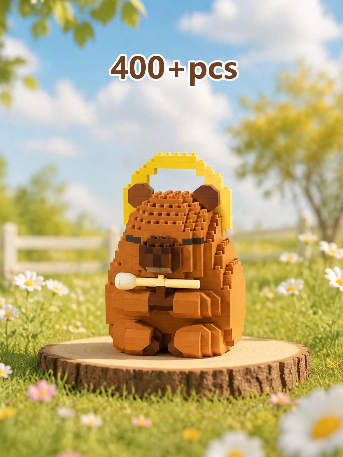 POKOJA LAND 400+Pcs Cute Capybara Adult Building Blocks DIY Assembly Doll, Stress & Pressure Relief Desktop Ornament, Home Office Collection Decor, Ideal Birthday Father's Day Wedding Graduation Holid