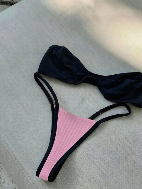 Polovedo Official, 2026 Women's Summer New, Pink, Beach Vacation Date Party, Detachable Spaghetti Strap, Sexy Bikini Set