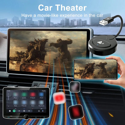 Portable Android Car Wireless Car Adapter, Wired To Wireless Car Connection Car Adapter, Plug And Play Compatible With Android Phones