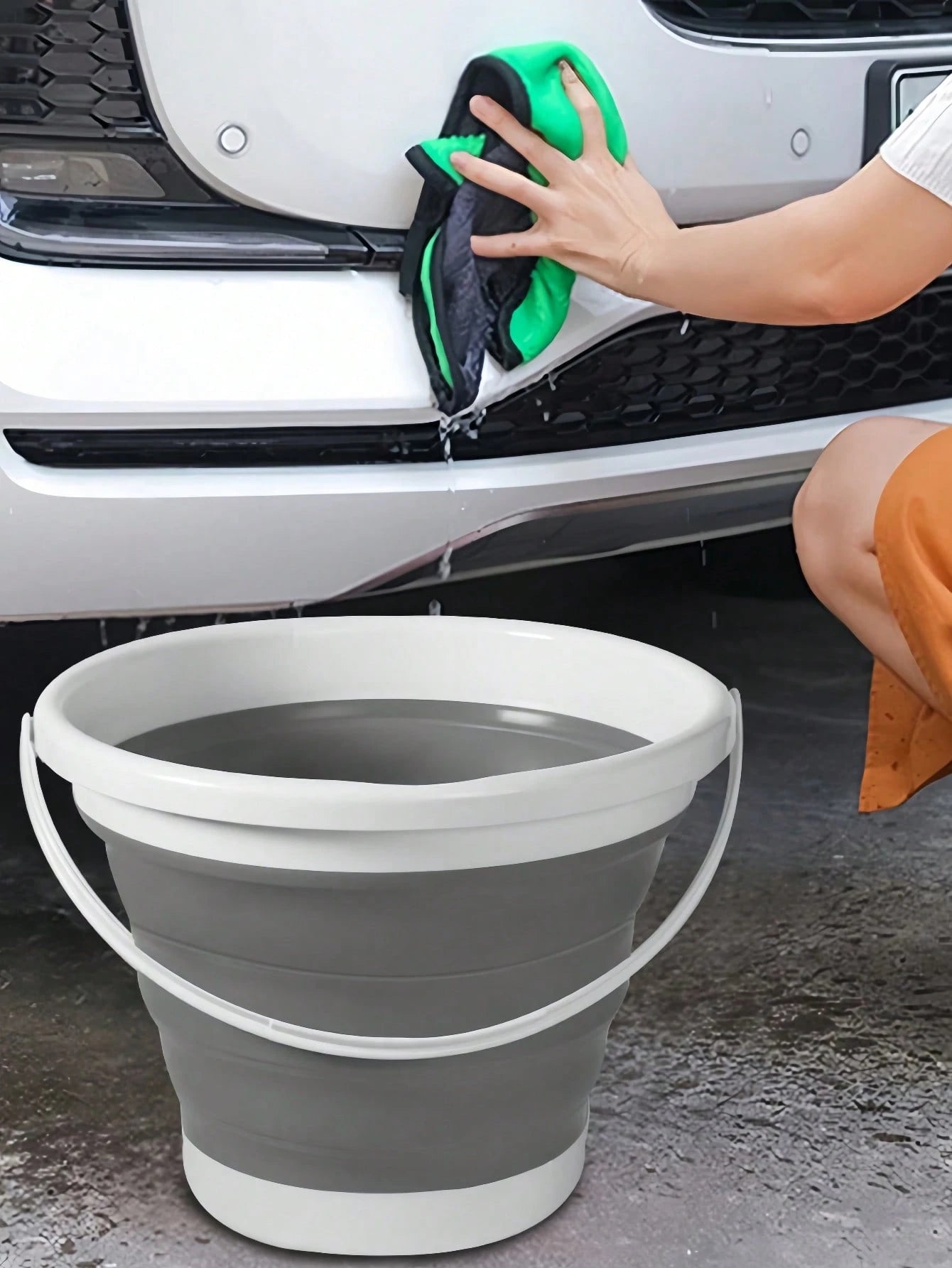 Portable Collapsible Plastic Bucket Foldable Car Wash Basin Fishing Pail Water Storage Bucket Washbasin Laundry Tub Dishwashing Bucket Shower Basin For Camping Outdoor For Women Mom Wedding College Do
