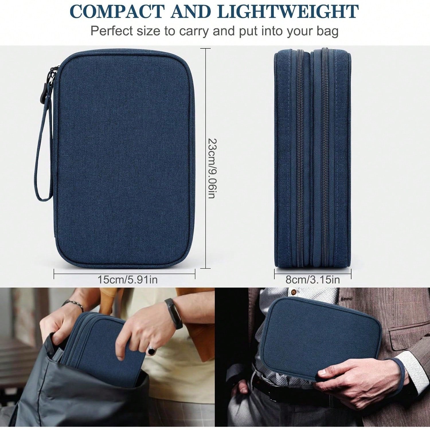 Portable Cord Organizer For Purse Small Canvas Travel Case For Chargers Cables Earphones Cute Shockproof Storage Pouch Back To School Gift Travel Essentials