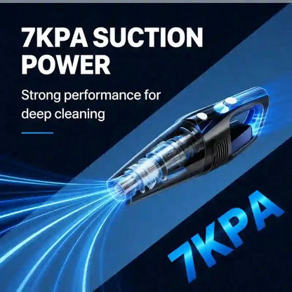 Portable Cordless Car Vacuum Cleaner: 7kPa Strong Suction, Low Noise, Multiple Attachments; Suitable For Home, Car, And Pet Hair Cleaning.