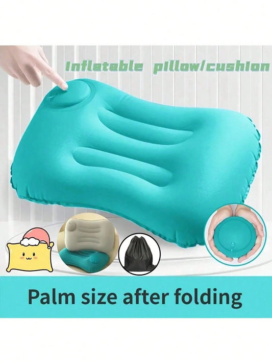Portable Fabric Inflatable Pillow, Lightweight Bed Pillow, Foldable Inflatable Pillow, Travel Pillow, Camping Pillow, Office Desk Pillow, Backpack Travel, Hiking, Camping Travel Essential, Camping Acc