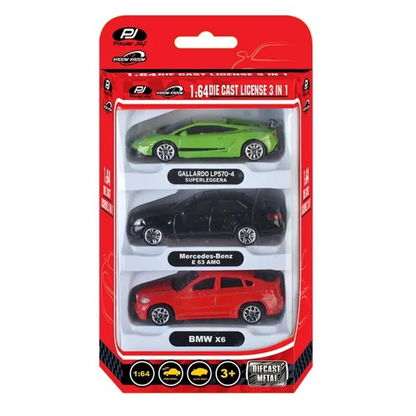Power Joy Vroom Vroom Diecast Unif. Licensed 1/64 3-pieces