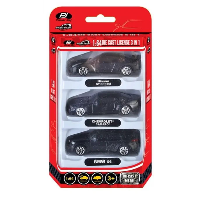Power Joy Vroom Vroom Diecast Unif. Licensed 1/64 3-pieces