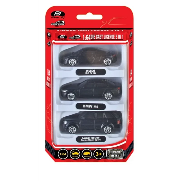 Power Joy Vroom Vroom Diecast Unif. Licensed 1/64 3-pieces