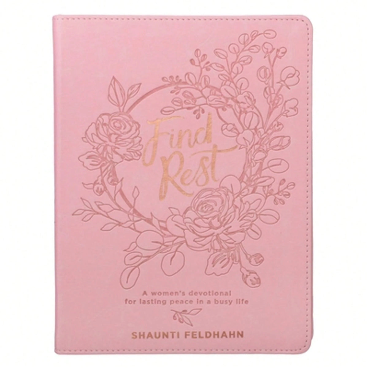 Pre-Owned Find Rest Womens Devotional For Lasting Peace In A Busy Life- Pink Faux Leather Flexcover (Hardcover)