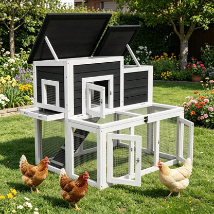 Predator Protection Wooden With 2-Tier, Easy To Clean, All-Weather For Outdoor Yard
