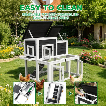 Predator Protection Wooden With 2-Tier, Easy To Clean, All-Weather For Outdoor Yard