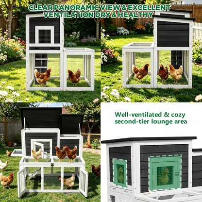 Predator Protection Wooden With 2-Tier, Easy To Clean, All-Weather For Outdoor Yard