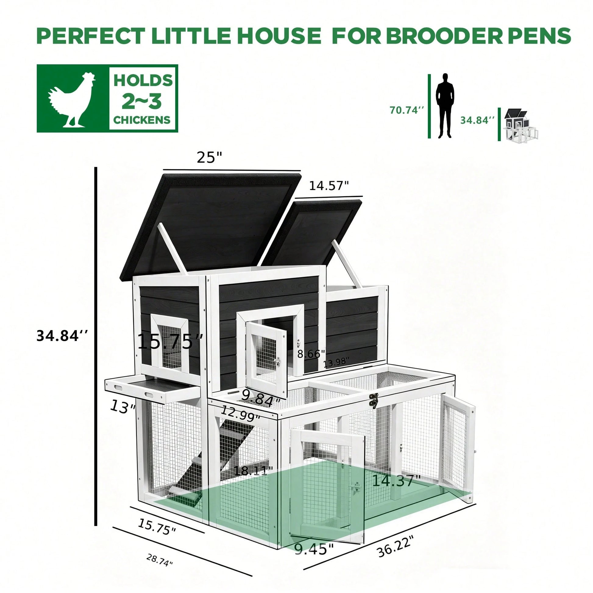 Predator Protection Wooden With 2-Tier, Easy To Clean, All-Weather For Outdoor Yard