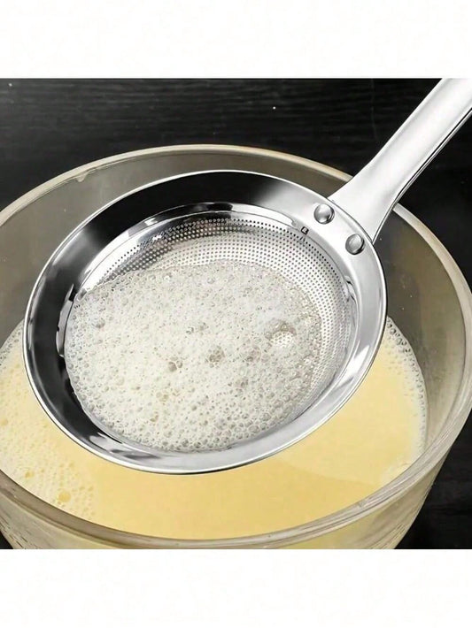 Premium Professional Skimming Spoon- Commercial Kitchen Must-Have! Ultra-Fine Mesh Instantly Removes Oil & Scum, Embedded Heat-Resistant Handle For Safer Operation, High-Temp Resistant & Odor-Free, B