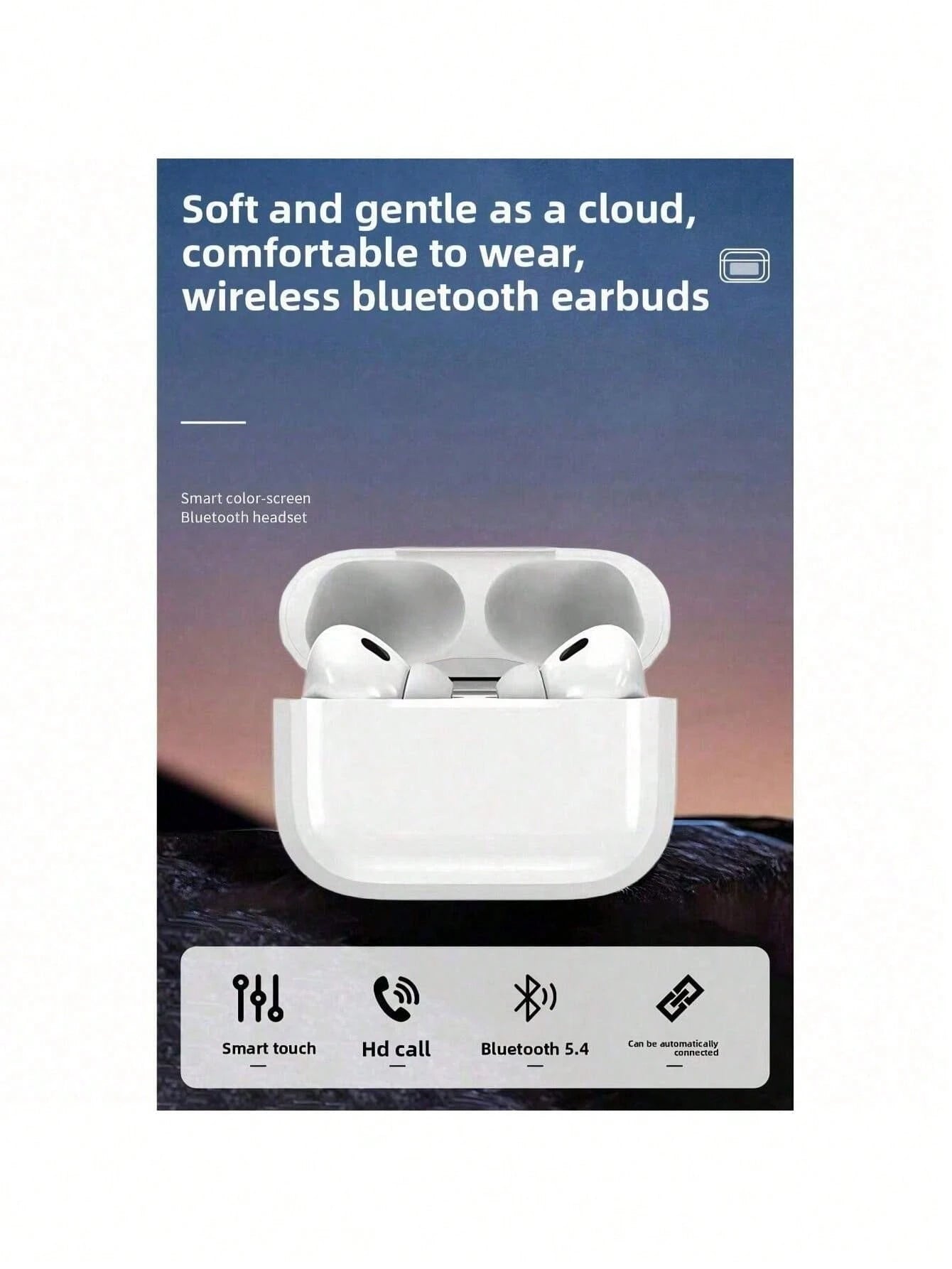 Pro2 Noise Canceling Headphones New Air4 Air5 Headphones Compatible With Active Noise Cancelling Headphones Wireless Earbuds With Charging Case Snug & Secure Wear For Sports/ Workout/ Gym TWS Earbu