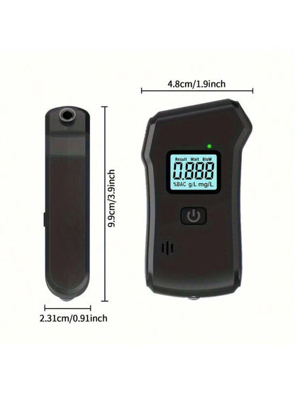 Professional High-Precision Portable Breathalyzer With LCD Digital Display- Non-Rechargeable AAA Batteries, Black ABS Design, Suitable For Home Use, Home Alcohol Detector| Digital Display Device| D