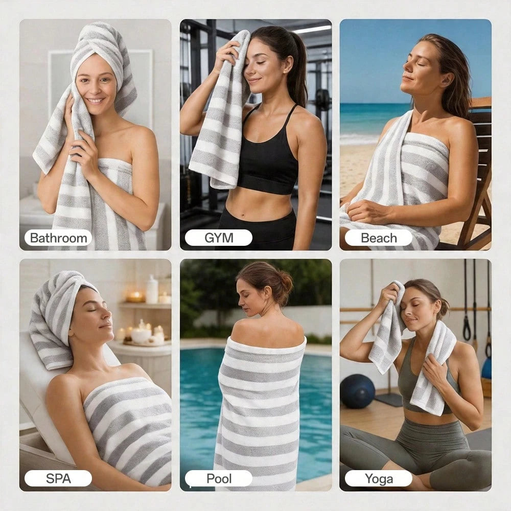 QUIRVIX 20pcs Soft & Absorbent Towel Set| Quick-Dry Towels For Bathroom, Sports & Beach| 280gsm,Includes 4 Bath Towels, 8 Hand Towels, 8 Washcloths| Lightweight & Skin-Friendly Essentials
