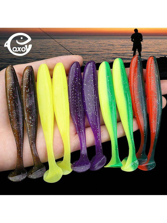 QXO 10pcs/Lot 13cm 10cm 7cm Soft Worm Lures Silicone Swimbait Bait Sea Fish Pva Wobblers Goods For Fishing Artificial Tackle