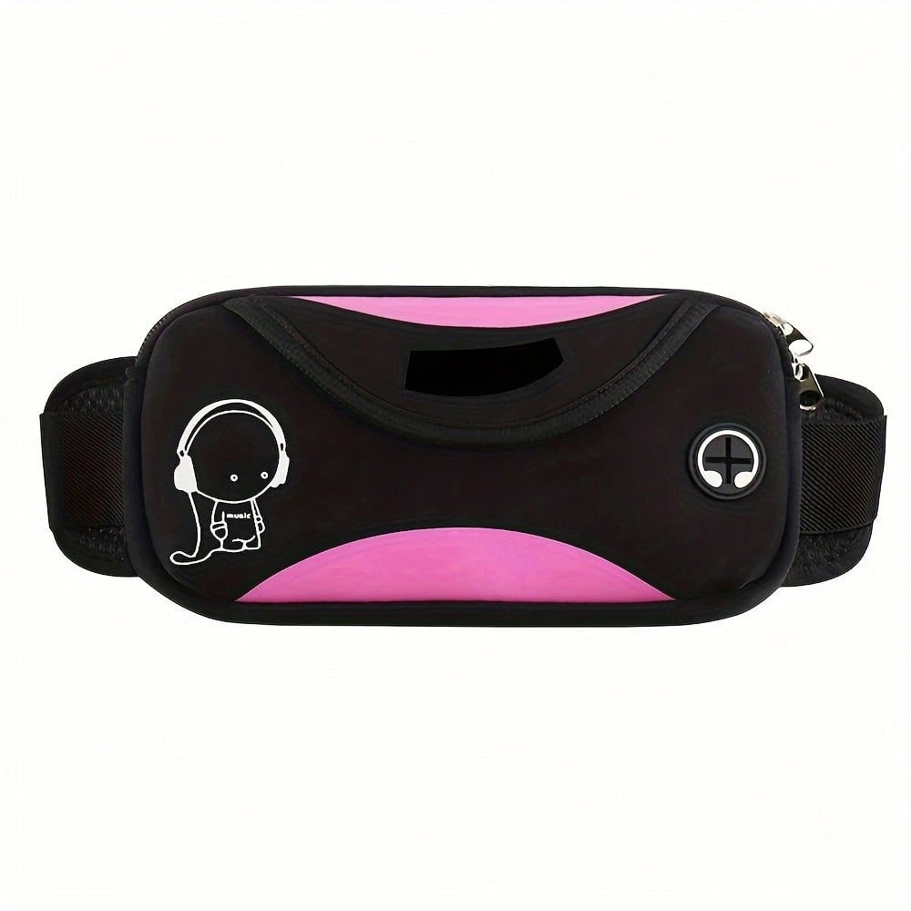 Reflective Multifunctional Running Waist Bag With High Quality Phone Pocket And Headphone Connection Port, Suitable For Storing Phones And Keys For Both Men And Women's Sports Activities