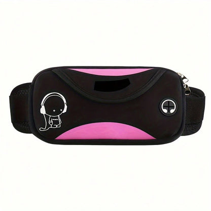 Reflective Multifunctional Running Waist Bag With High Quality Phone Pocket And Headphone Connection Port, Suitable For Storing Phones And Keys For Both Men And Women's Sports Activities