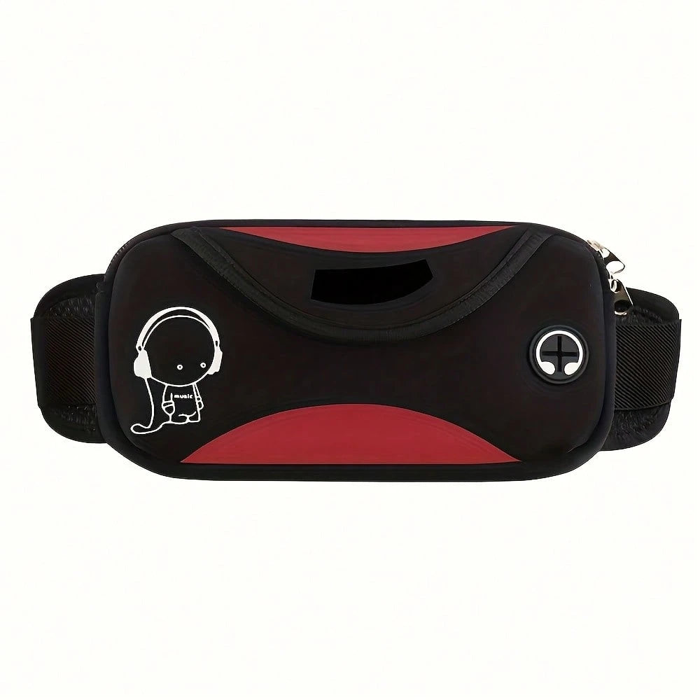 Reflective Multifunctional Running Waist Bag With High Quality Phone Pocket And Headphone Connection Port, Suitable For Storing Phones And Keys For Both Men And Women's Sports Activities