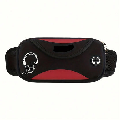 Reflective Multifunctional Running Waist Bag With High Quality Phone Pocket And Headphone Connection Port, Suitable For Storing Phones And Keys For Both Men And Women's Sports Activities