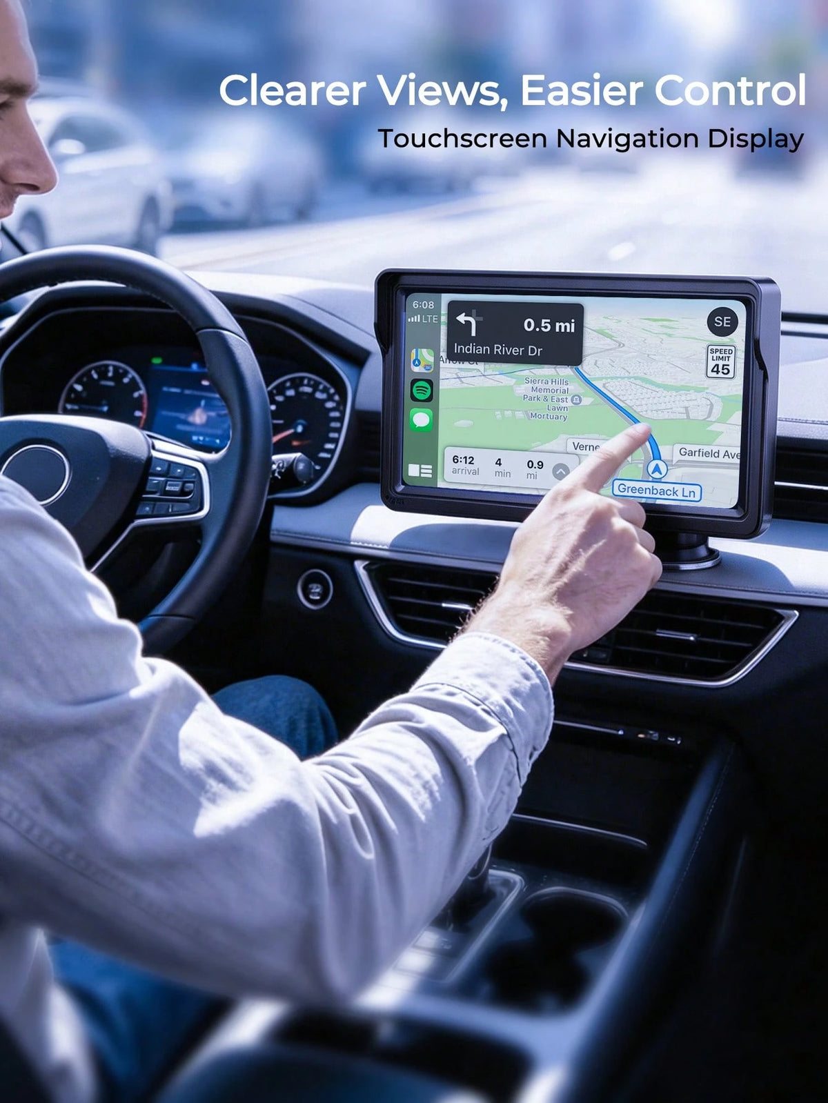 REMAX 7-Inch Car Multimedia Video Player, Supports Wireless CarPlay And Wireless Android Auto, Portable Universal Car Display Monitor With Camera, Car MP5 Player, Suitable For Fiat 500, Plug And Play