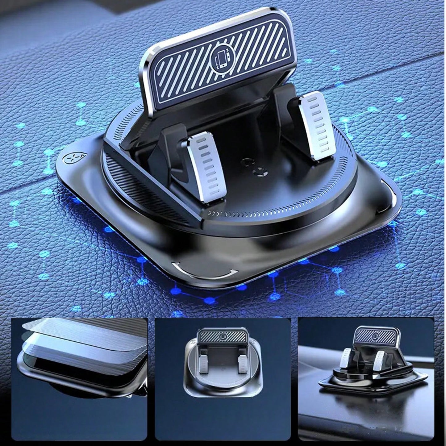 REMAX Dashboard Phone Holder With Strong Suction Base, Stable Anti Shake Smartphone Stand, 360° Rotatable Car Mount, Adjustable Desktop Phone Stand For Navigation, Driving, Office Desk, IPhone And And