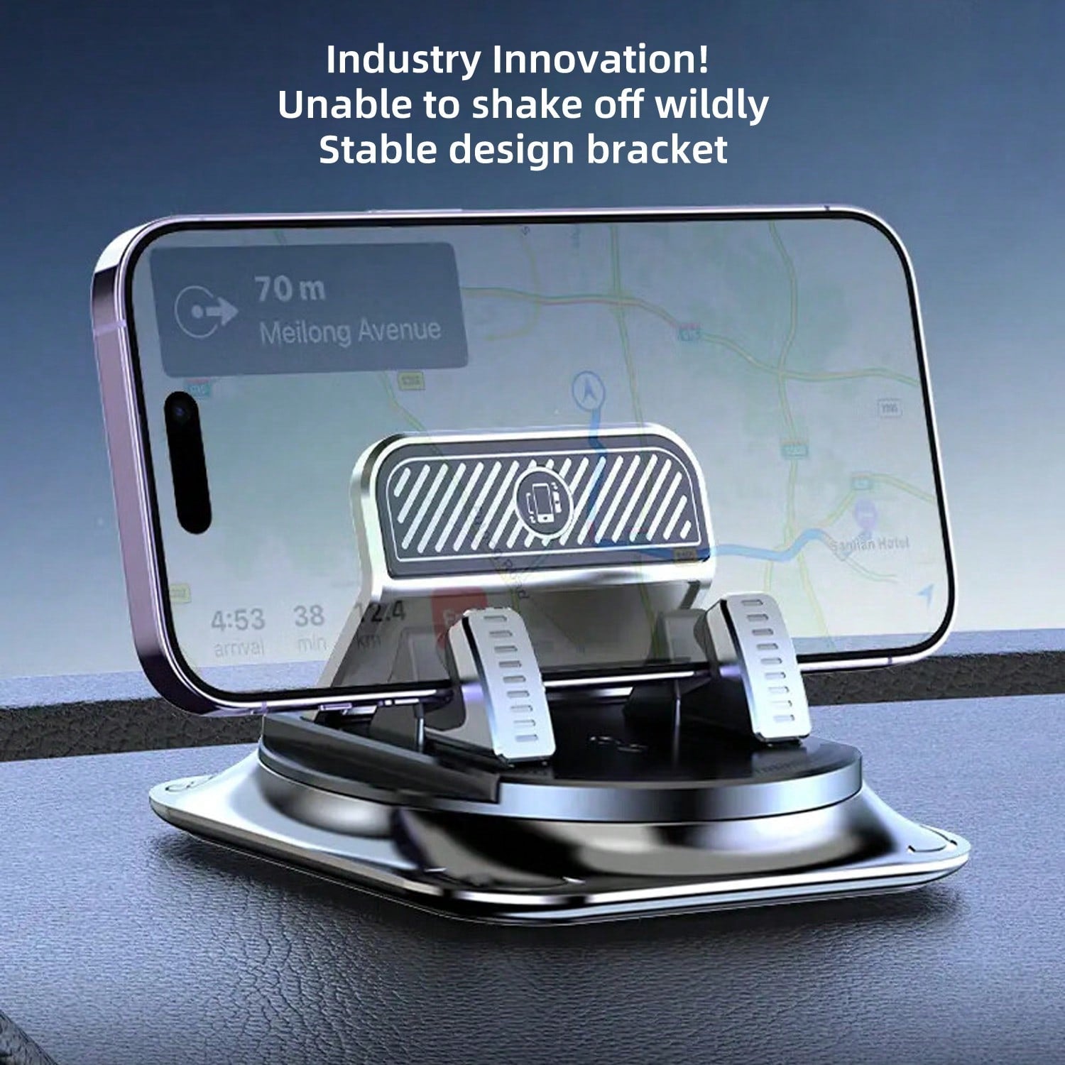 REMAX Dashboard Phone Holder With Strong Suction Base, Stable Anti Shake Smartphone Stand, 360° Rotatable Car Mount, Adjustable Desktop Phone Stand For Navigation, Driving, Office Desk, IPhone And And